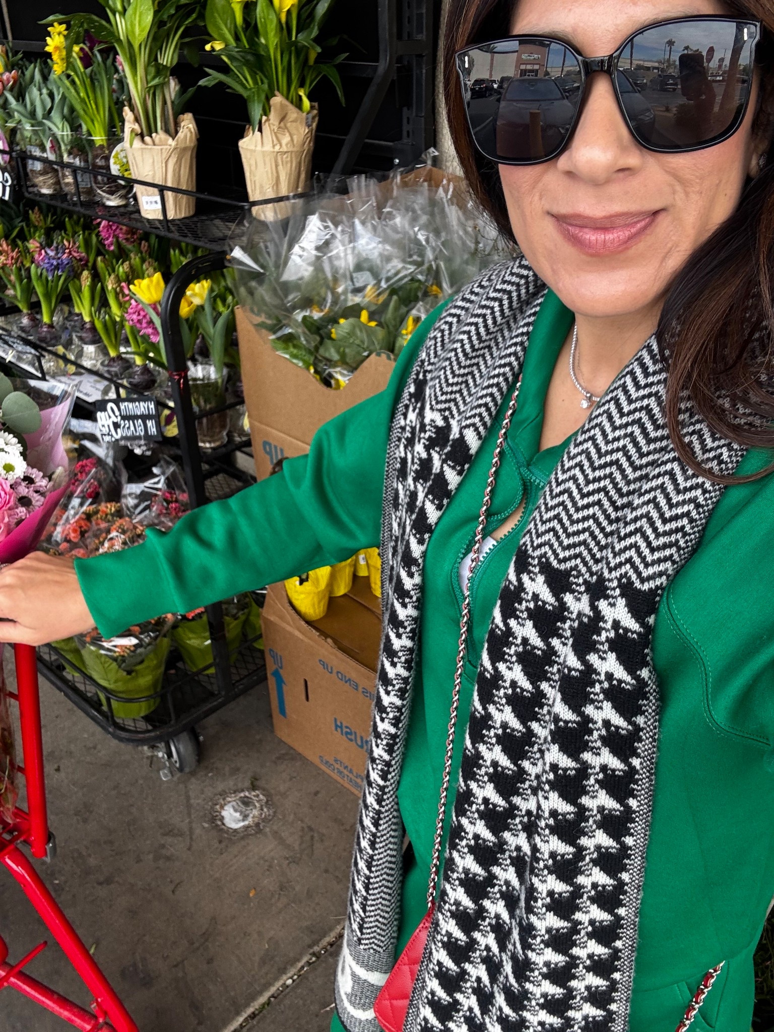 Some pop of green for my Grocery store run. Love this comfy set. Paired it with simple sneakers, a cute scarf and red Chanel WOC 

#LTKStyleTip #LTKSeasonal #LTKFindsUnder100