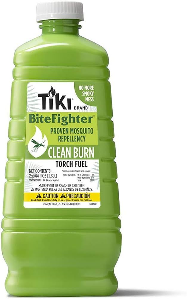 TIKI Brand 1218011 Clean Burn BiteFighter Liquid 64 Fl Ounce TIKI Torch Fuel, Clear | Amazon (US)