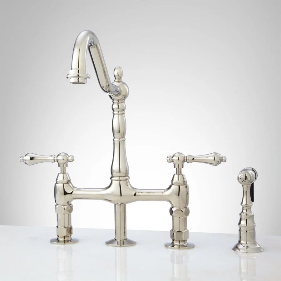 Bellevue Bridge Kitchen Faucet with Brass Sprayer - Lever Handles | Build.com, Inc.