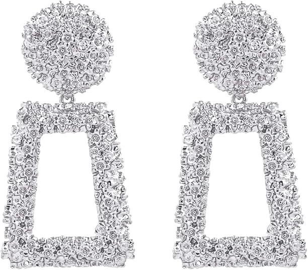 Gold Rectangle Geometric Dangle Earrings, Fashion Statement Drop Earrings for Women KELMALL COLLE... | Amazon (US)