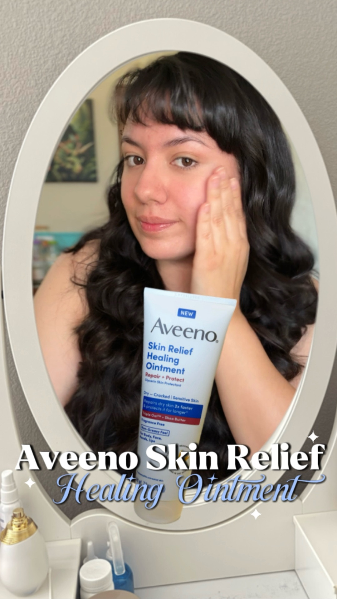 #ad loving this @Aveeno skin relief healing ointment for my sensitive and dry skin 🧴definitely recommend you check it out and grab it from @Walmart #aveenopartner #gifted #dryskinroutine #skincare 
