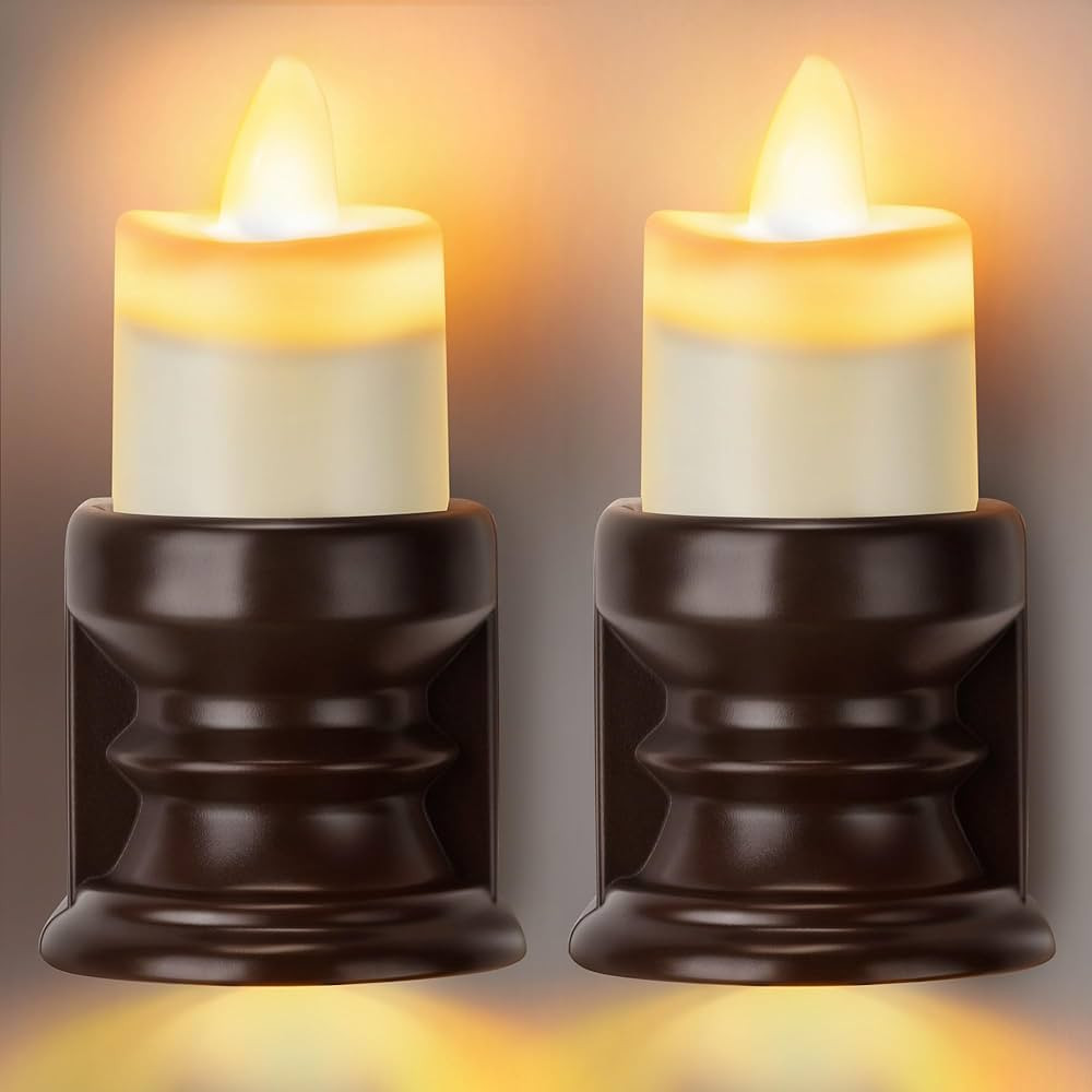 Meonum 2 Pcs Flameless Candle Night Light Plug into Wall, LED Motion Sensor Dusk to Dawn Nightlig... | Amazon (US)
