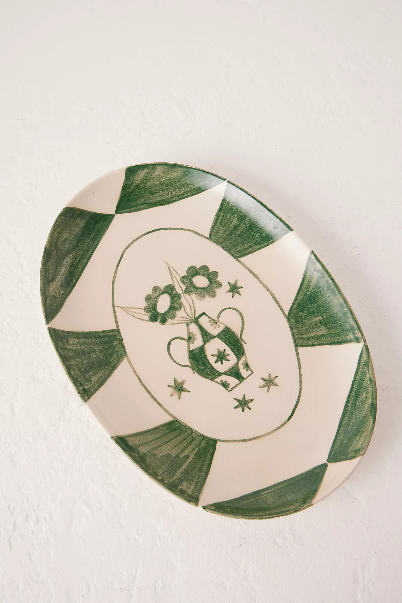 Poppy Almond for Damson Madder Hand-Painted Ceramic Serving Platter | Anthropologie (UK)