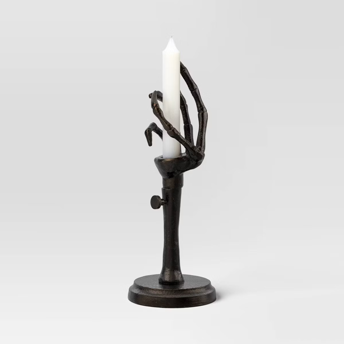 Skeleton Hand Adjustable Taper Candle Holder Aluminum Black - Threshold™ | Target