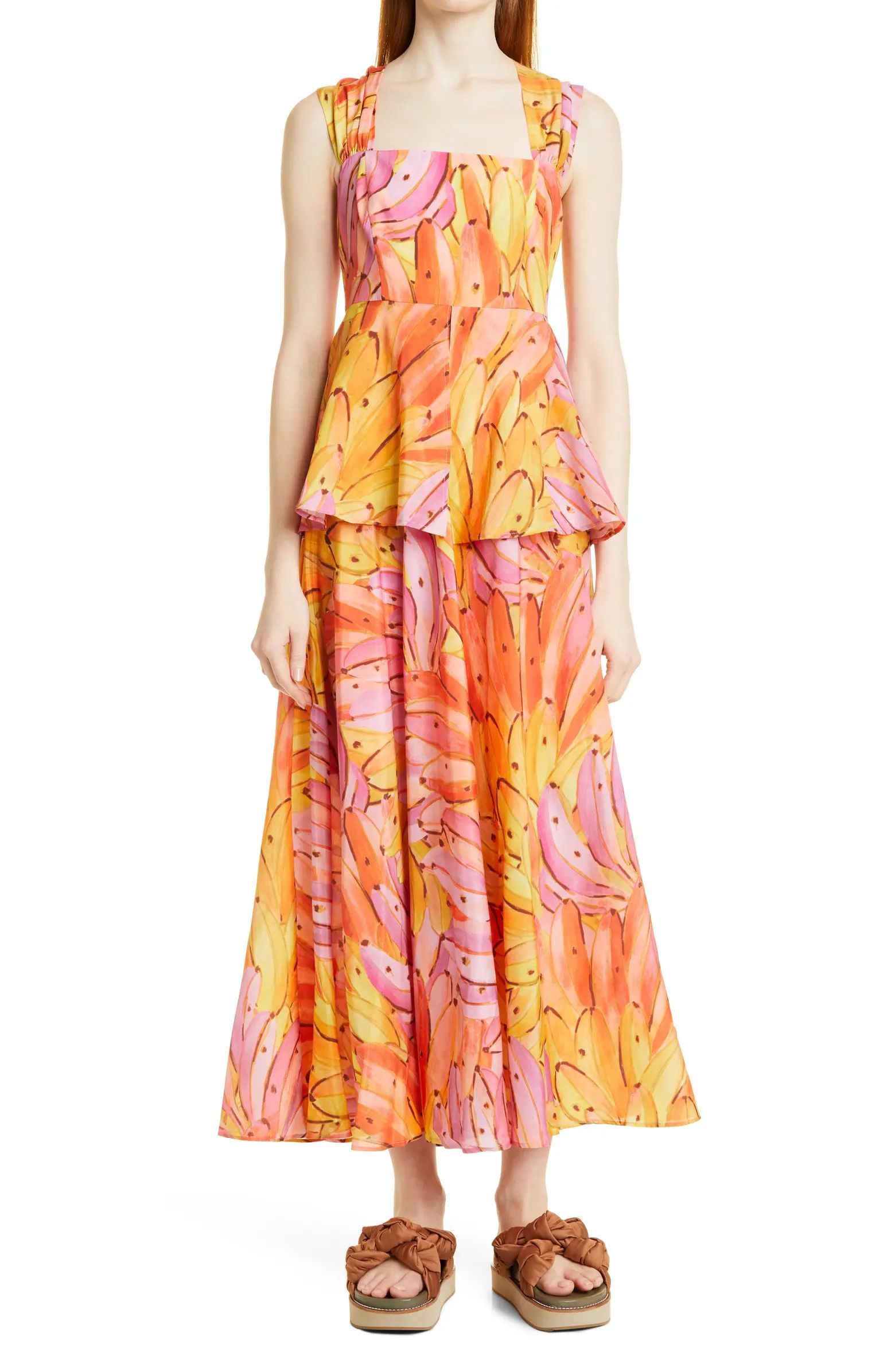 FARM Rio Ombré Bananas Tie Back Maxi Dress | Nordstrom | Nordstrom