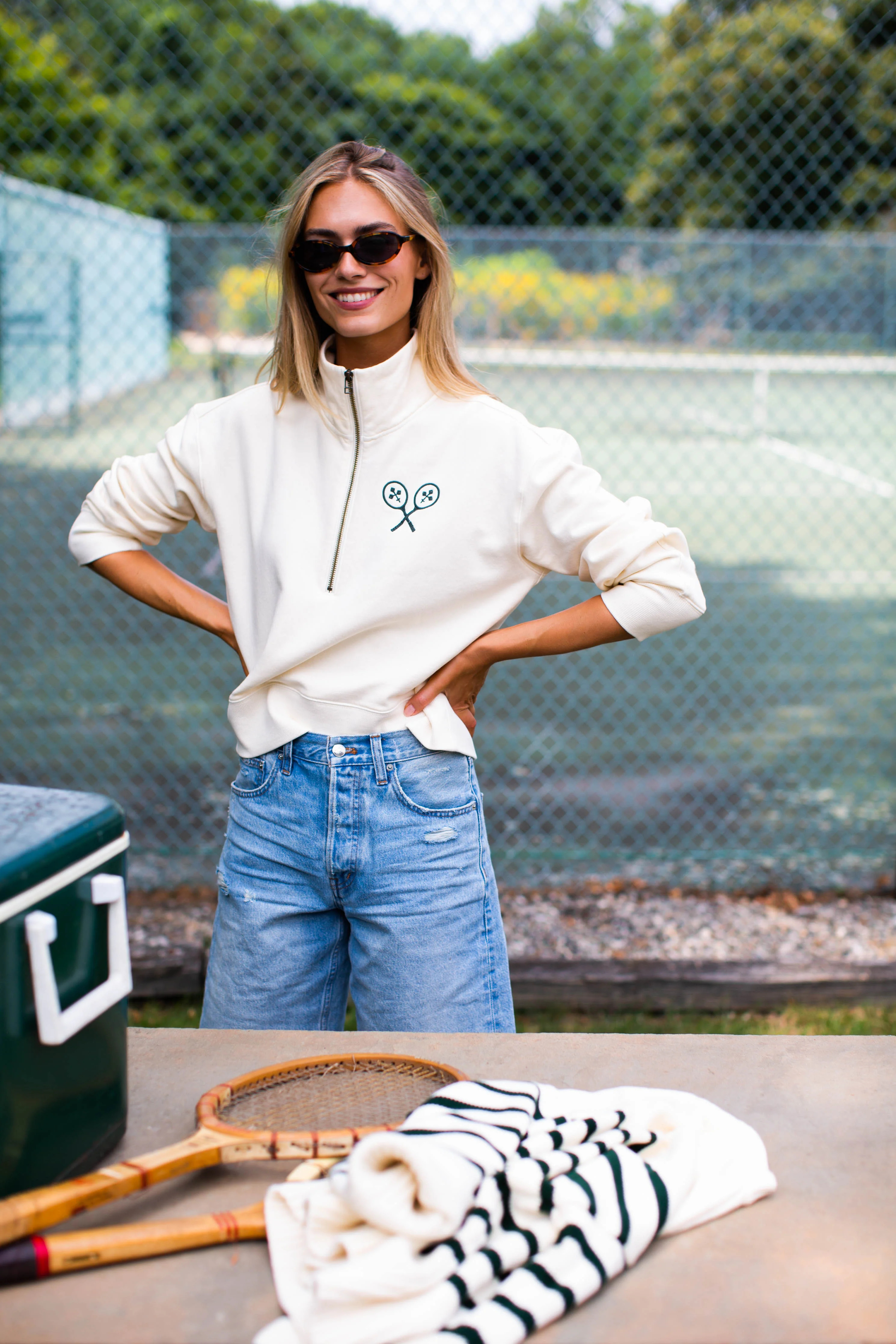 Marea Tennis Quarter Zip - Ivory | Marea