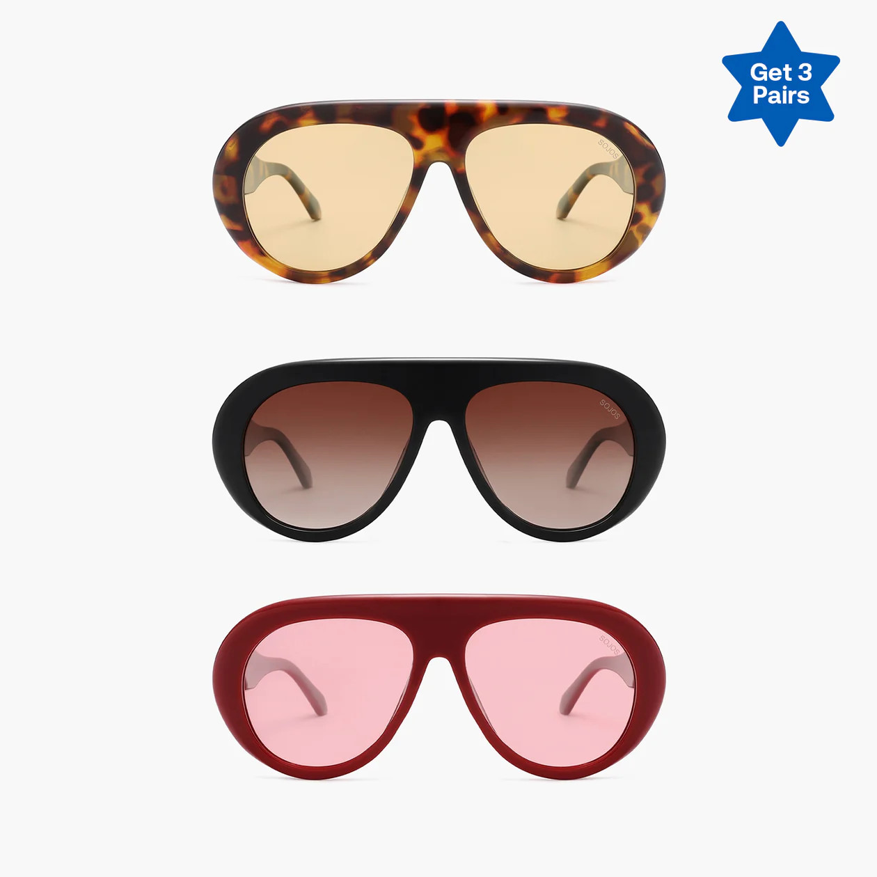 Women Men Polarized Aviator Oversized Sunglasses SJ2390 | SOJOS VISION | SOJOS VISION