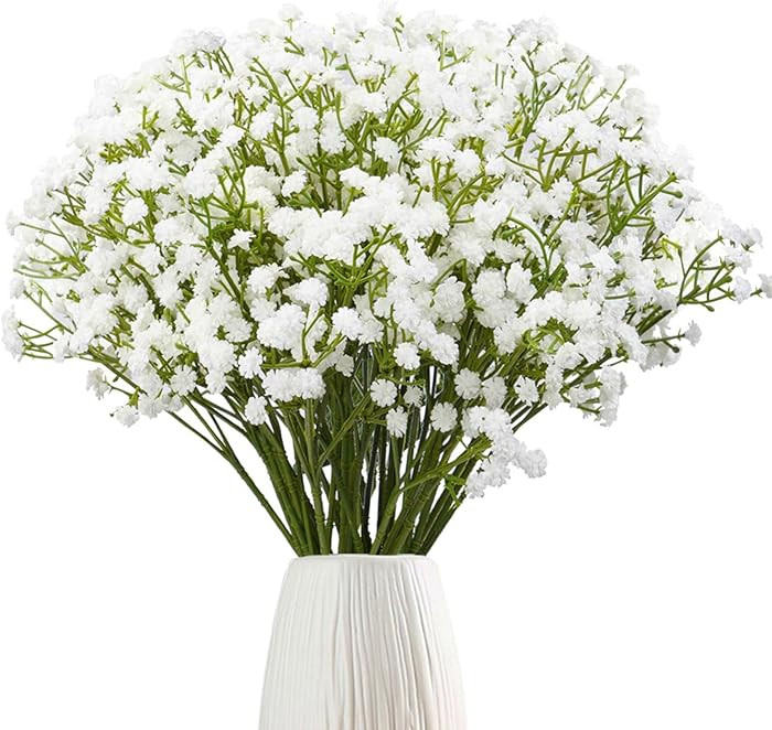 24Pcs Babys Breath Artificial Flowers Bulk, 11inch Fake Baby Breath Flowers White Faux Gypsophila... | Amazon (US)