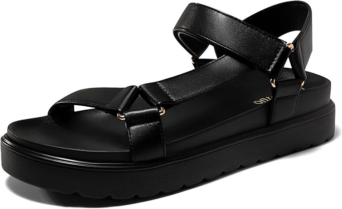 Coutgo Womens Platform Sandals Comfortable Arch Support Footbed Adjustable Ankle Strap Summer Bea... | Amazon (US)