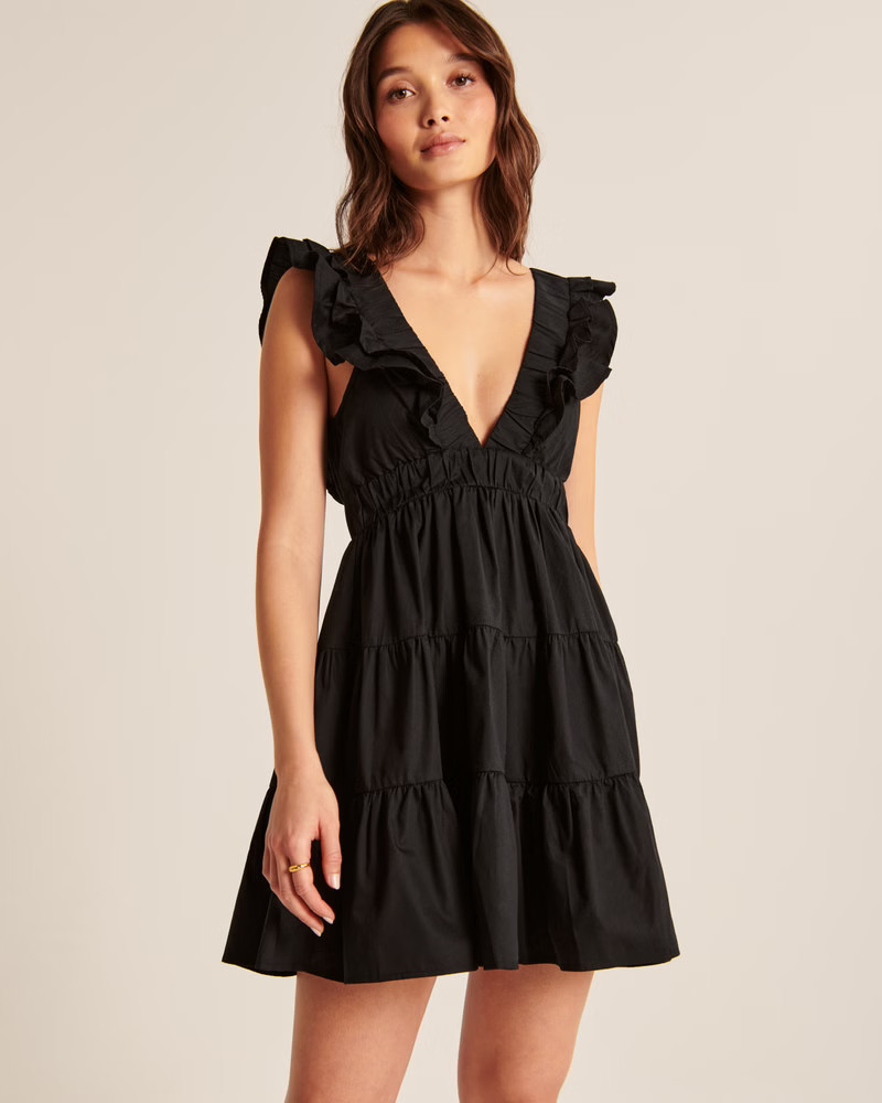 Ruffle Tiered Mini Dress | Abercrombie & Fitch (UK)