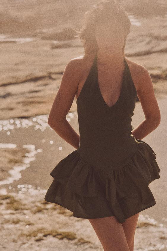 COMBINATION HALTER DRESS | Zara US