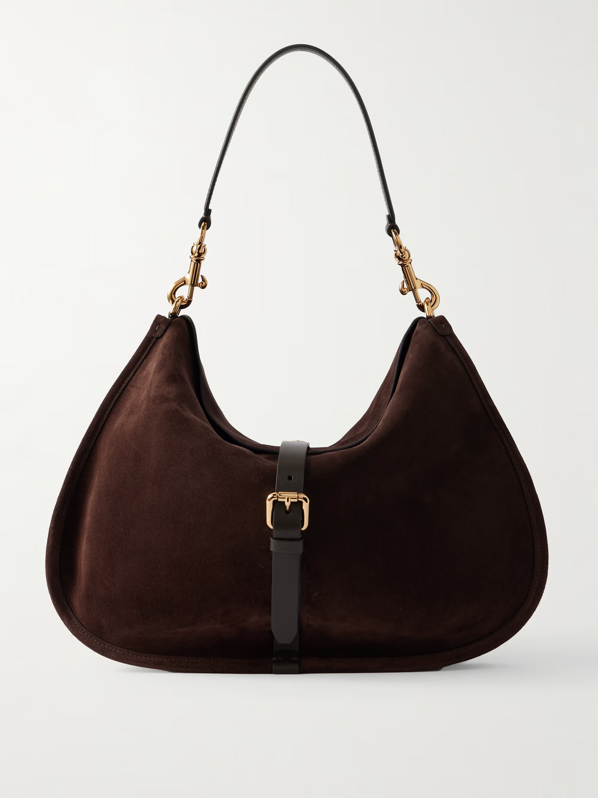 Pony leather-trimmed suede shoulder bag | NET-A-PORTER (UK & EU)