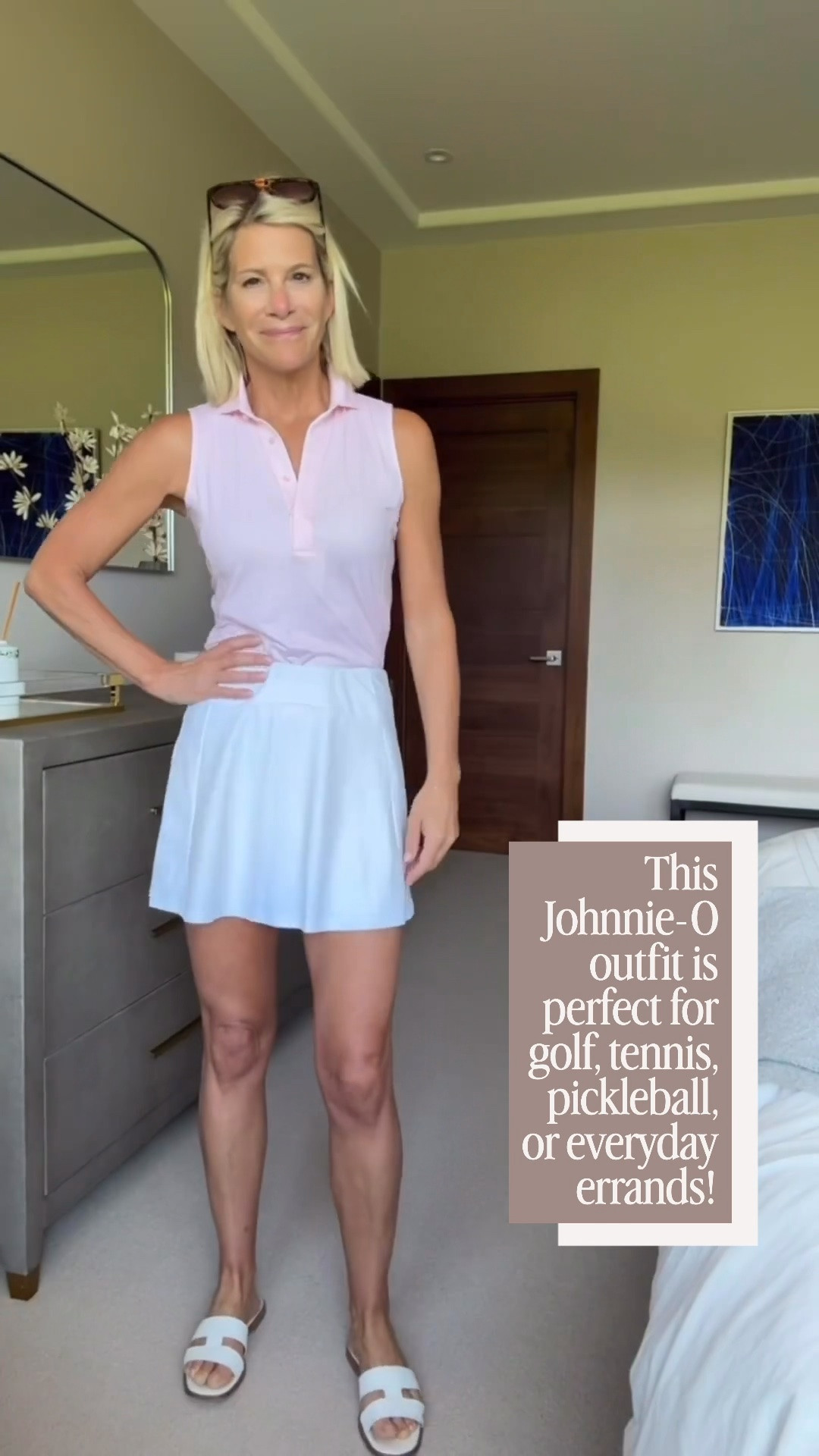 This Johnnie-O outfit is perfect for golf, tennis, pickleball, or everyday errands! The sleeveless polo paired with the flattering skort is lightweight, comfortable, and keeps you looking polished on and off the course.

💡 LTK MADE EASY
❤️ Heart = Support my posts!
🔖 Save = Get sale & restock alerts
📋 Lists = Keep favorites organized
📲 Share = Send lists and products to a friend. Hello, Christmas List!
💬 Comment = Ask me anything about the fit or styling. :-)

#LTKootd #LTKfitnessgoals #LTKOver40