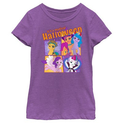 Girl's My Little Pony: A New Generation It’s a Magical Halloween  T-Shirt - Purple Berry - Medium | Target