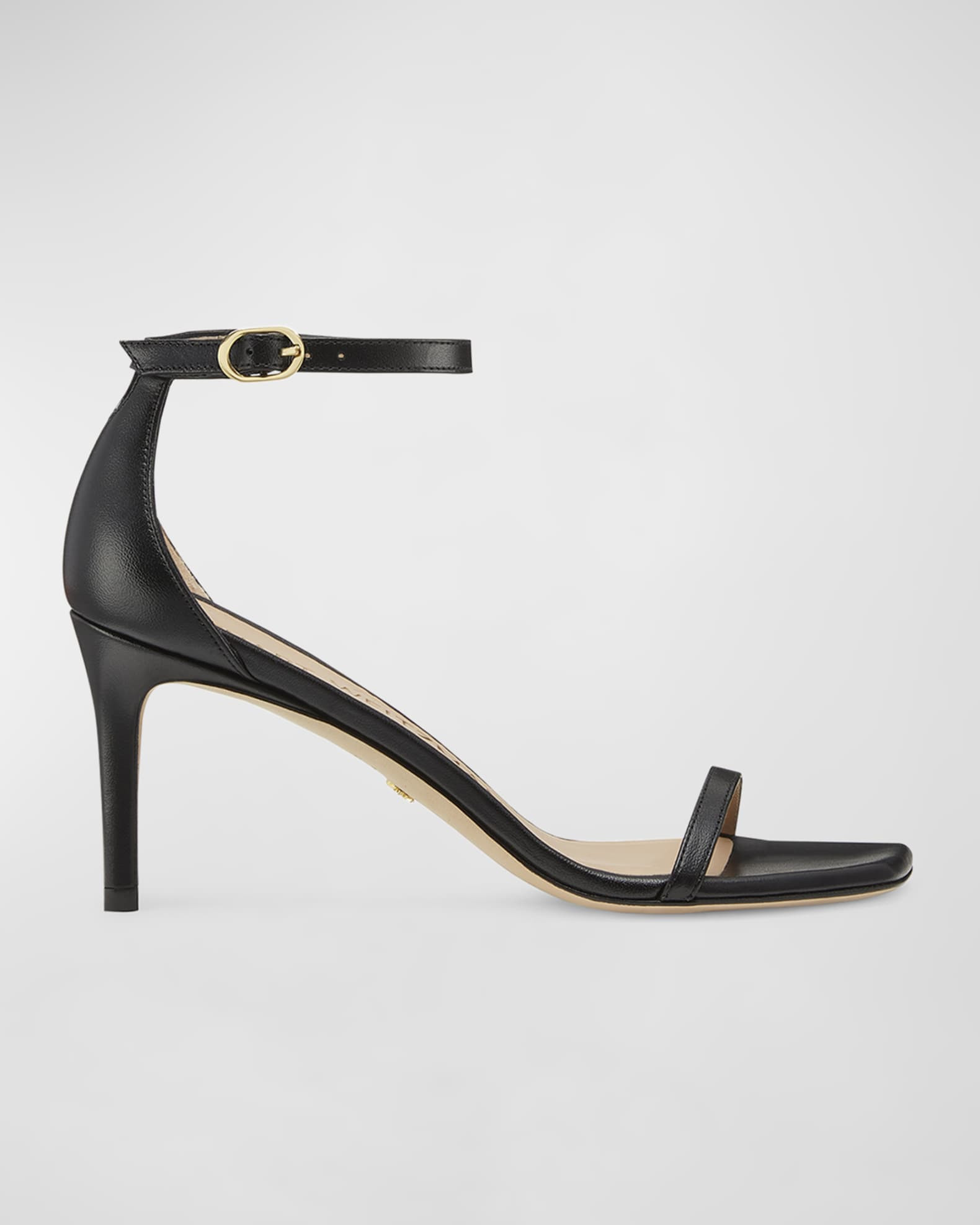 Stuart Weitzman Nudistcurve Leather Ankle-Strap Sandals | Neiman Marcus
