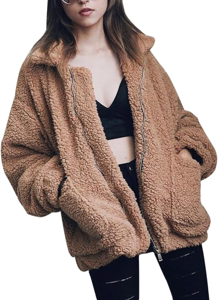 Amazon Fashion- Sherpa Faux Sherling Winter Coat Cardigan With Pockets | Amazon (US)