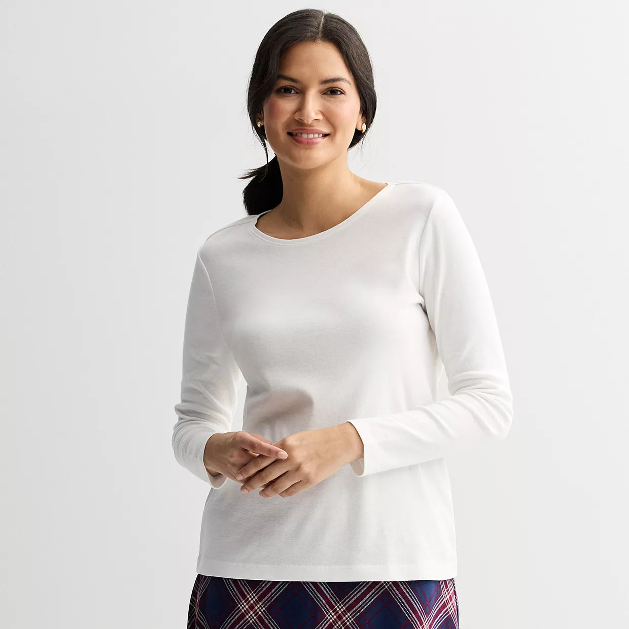 Women's Croft & Barrow® Essential Long-Sleeve Crewneck Tee | Kohl's