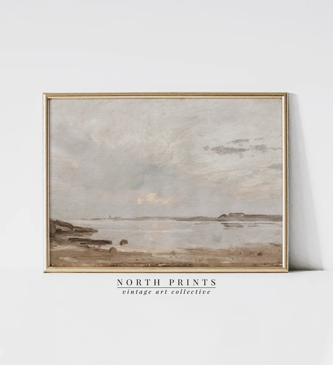 Vintage Muted Beach Landscape Art Painting PRINTABLE | Above Bed Wall Art | DIGITAL Downloadable ... | Etsy (US)