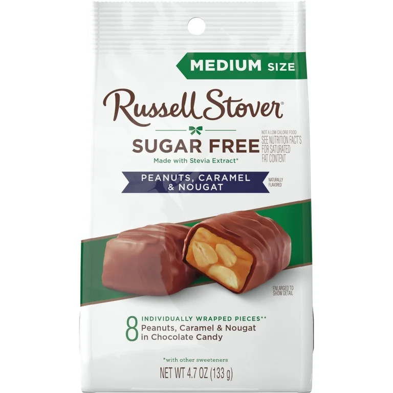 RUSSELL STOVER Sugar Free Peanut, Caramel & Nougat Chocolate Candy, 4.7 oz. bag | Walmart (US)
