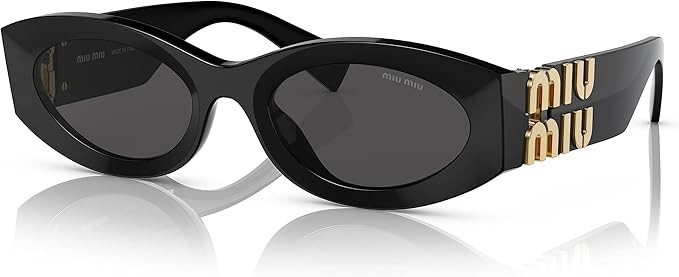 Miu Miu Woman Sunglasses Black Frame, Dark Grey Lenses, 54MM | Amazon (US)