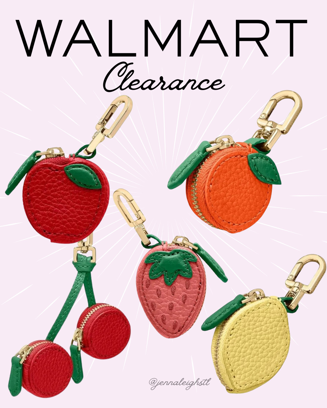 Such a cute clearance deal. Leather fruit bag charm keychains are marked down at Walmart. 

 #LTKSeasonal #LTKSaleAlert #LTKTravel