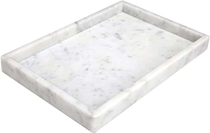 BustleDust 100% Natural Marble Tray,Italian Carrara White Marble Tray,Storage Vanity Tray, Cosmet... | Amazon (US)