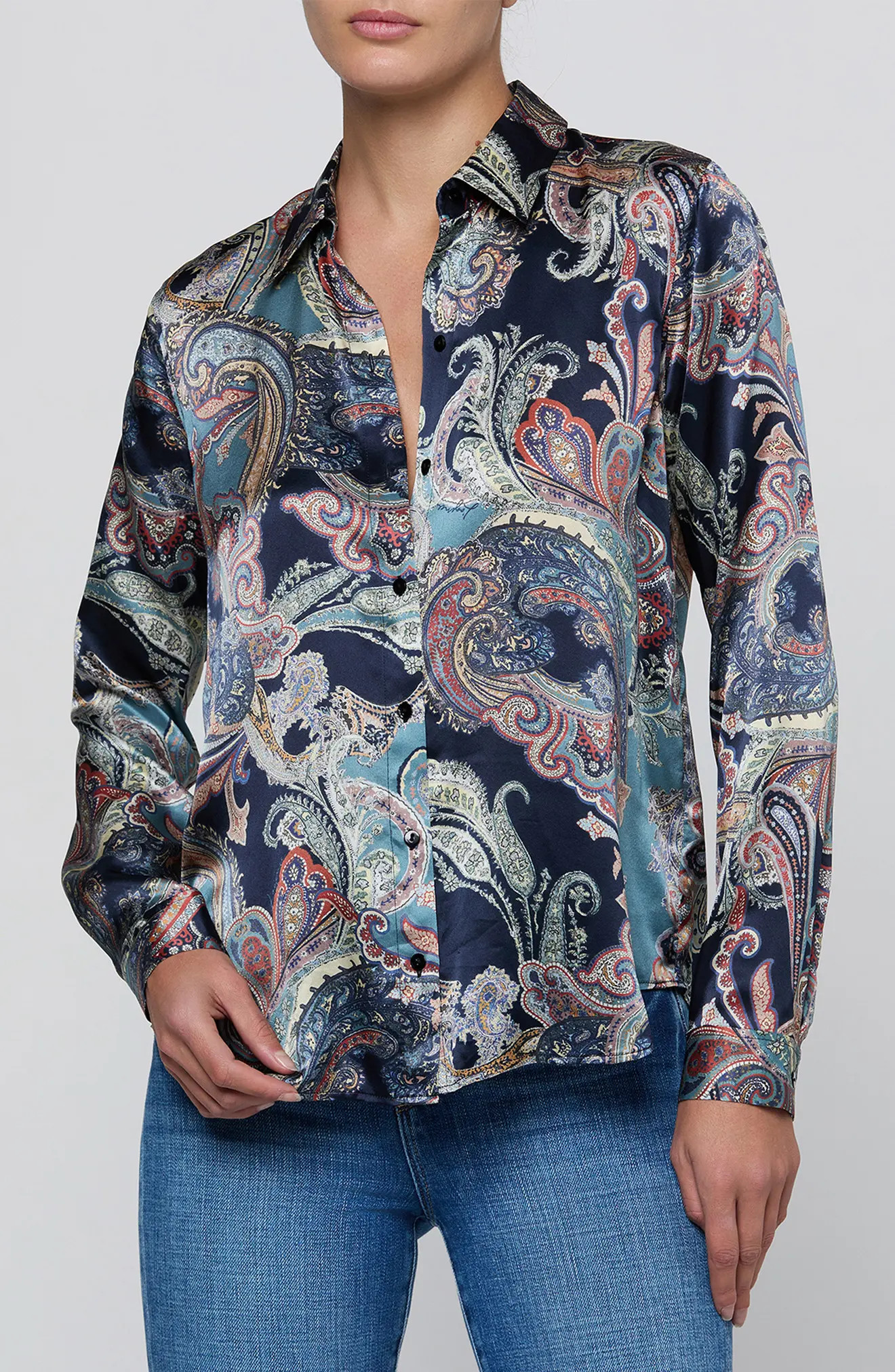 L'AGENCE Tyler Silk Shirt (Women) | Nordstrom | Nordstrom