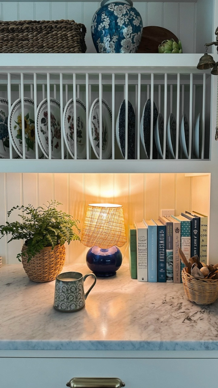 Mugs, blue lamp scalloped shade (linked the white), coffee percolator and steamer, ginger jar, brass bells, more decor 

#LTKStyleTip #LTKSeasonal #LTKHome