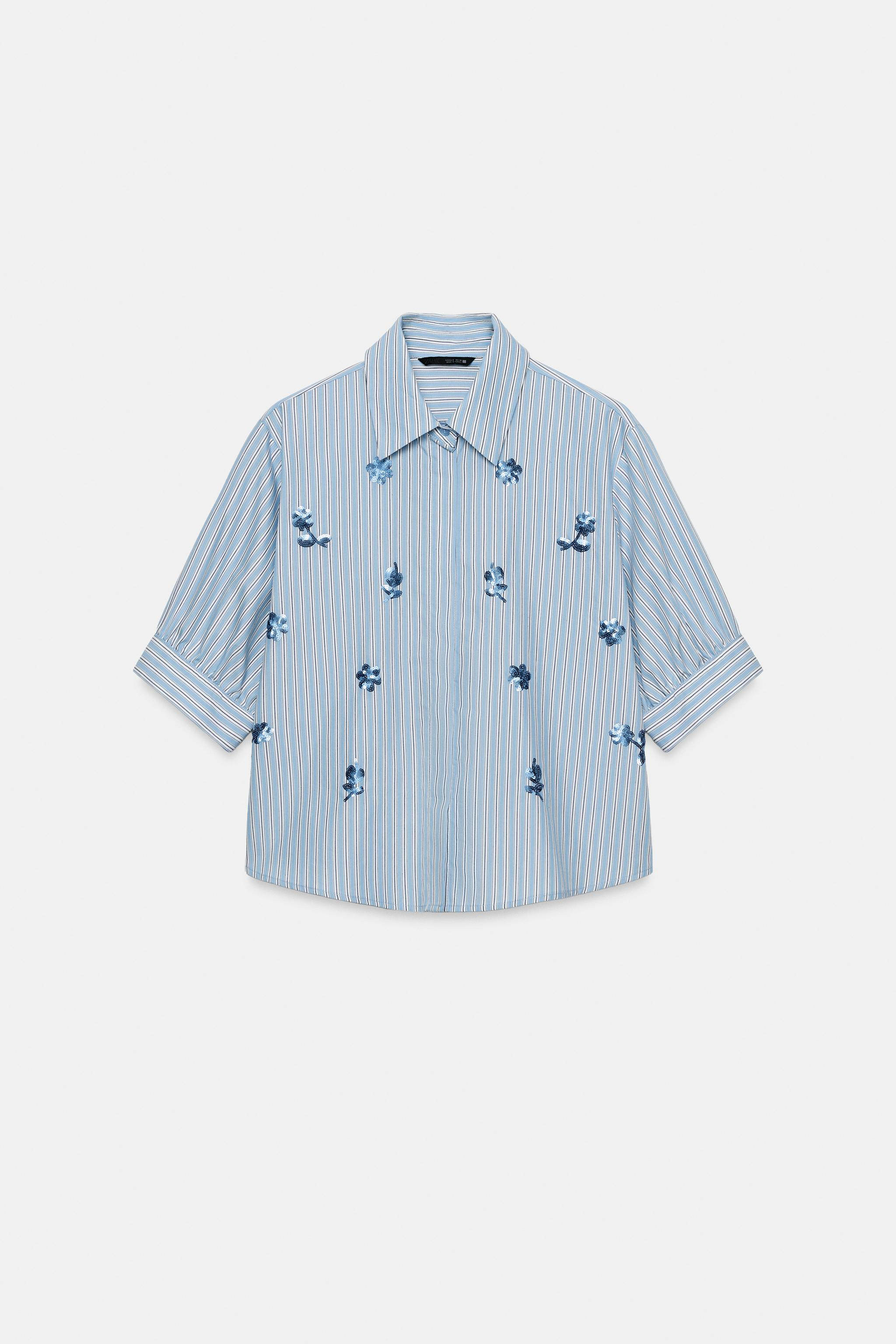 SEQUIN STRIPED SHIRT | Zara US