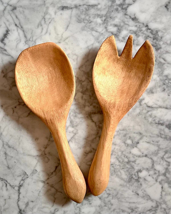 Peruvian Wood Salad Servers | TerraKlay
