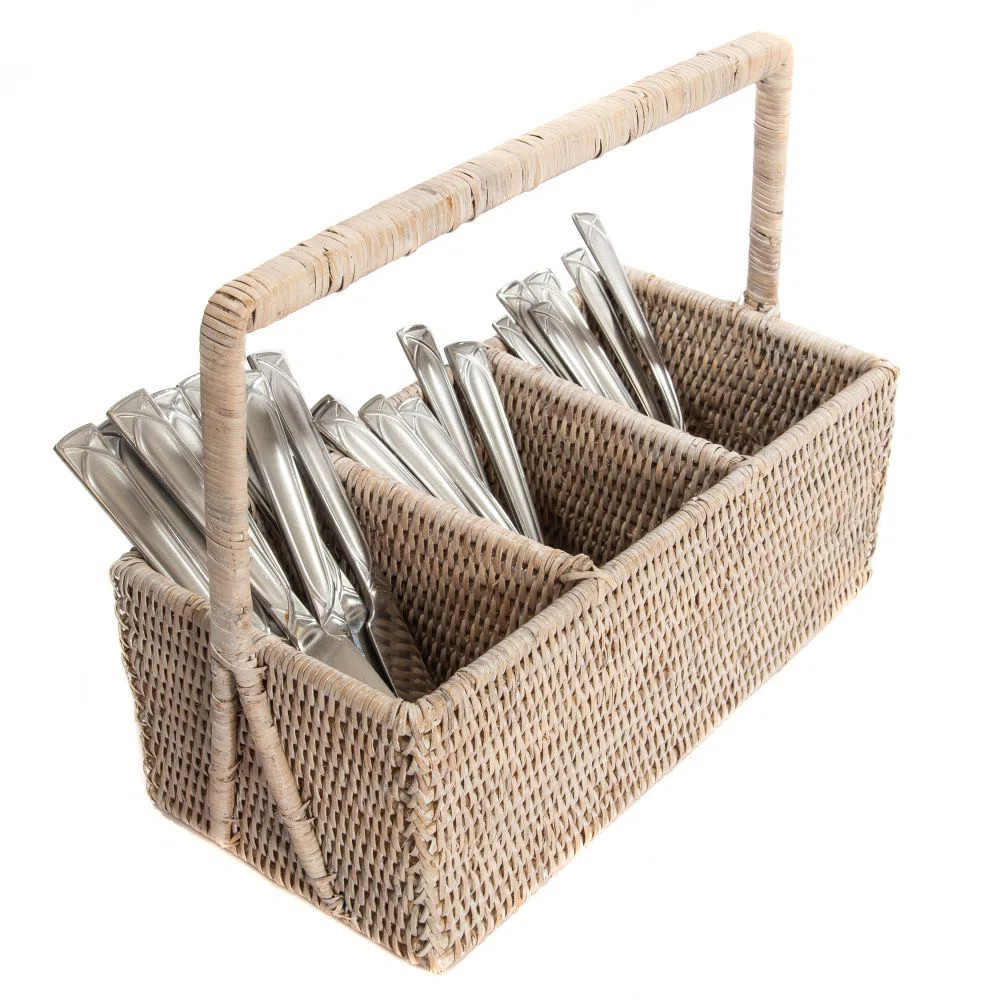 Camden Rattan Rectangle Flatware Caddy | Wayfair North America