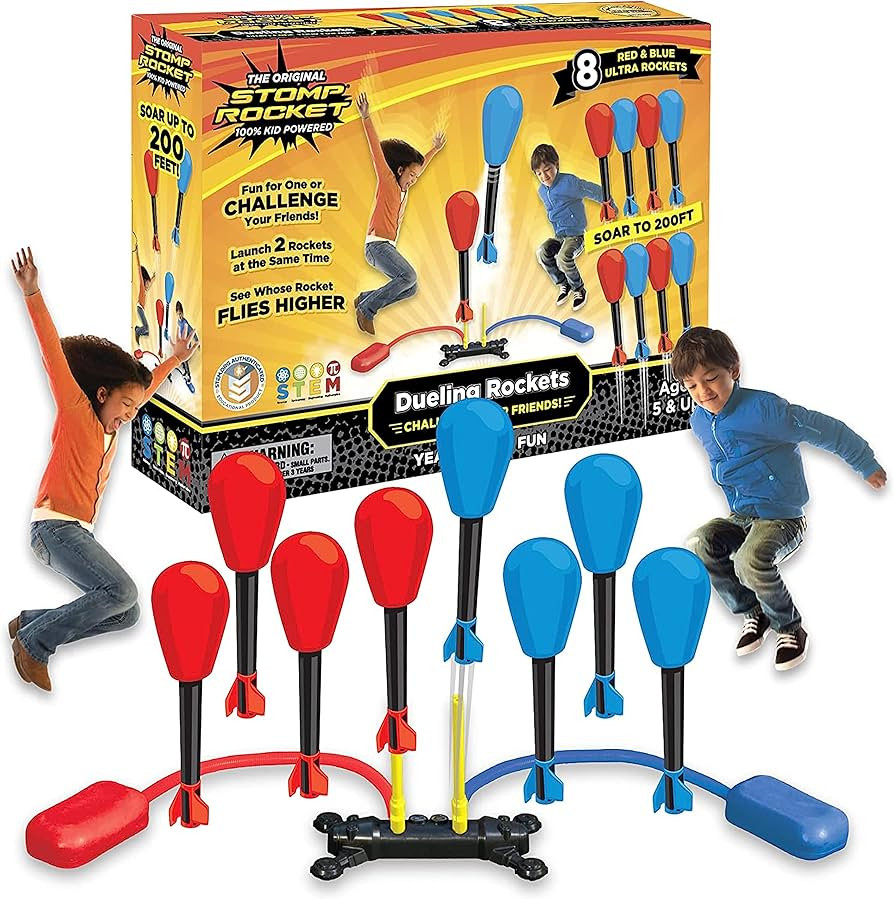 Stomp Rocket Original Dueling Rocket Launcher for Kids - Soars 200 Feet - 8 Rockets and Multi-Pla... | Amazon (US)