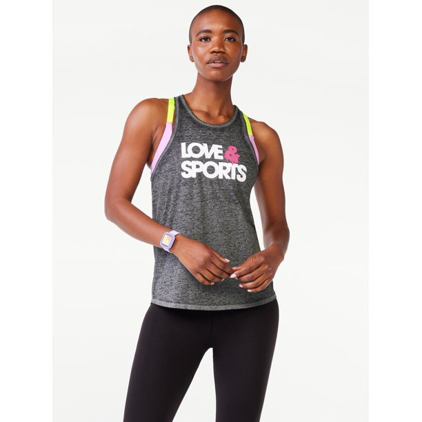 Love & Sports Women's Garment Wash Logo Tank Top, Sizes XS-3XL | Walmart (US)