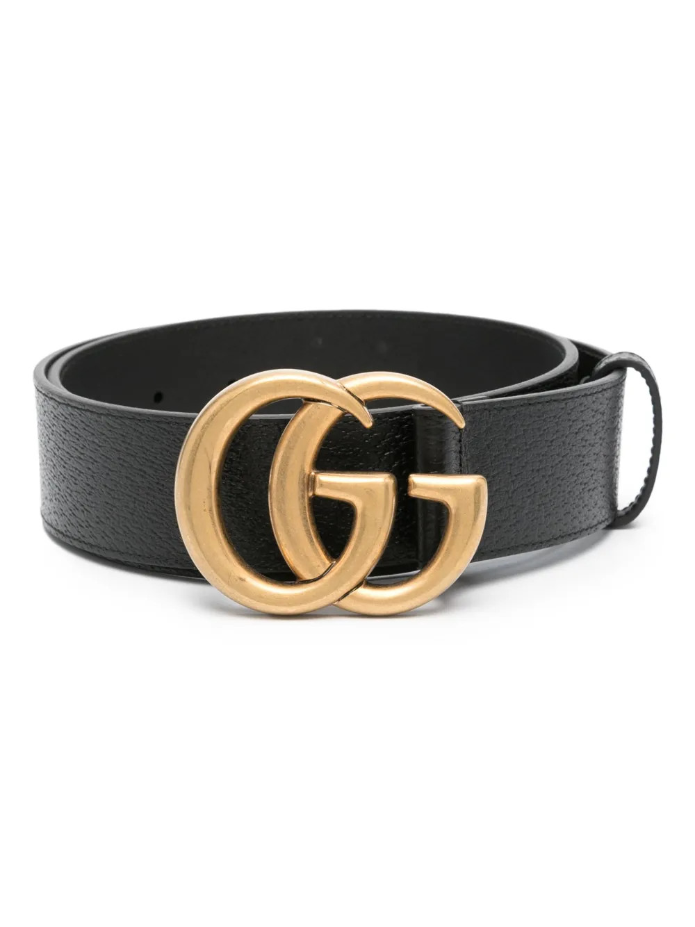 Gucci Double G-buckle leather belt - Black | Farfetch Global
