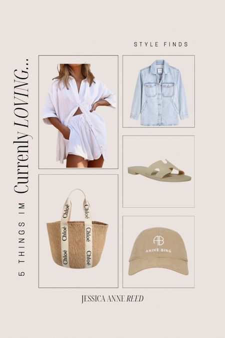 5 things I’m currently loving-style finds

I’m loving 2 piece line sets for summer, straw bags-this Chloe one is a must have! 
Oversized denim jacket and of course neutral slides that are perfect for the pool and beach! 
And the perfect baseball cap! #LTKFind


#LTKstyletip #LTKfindsunder50