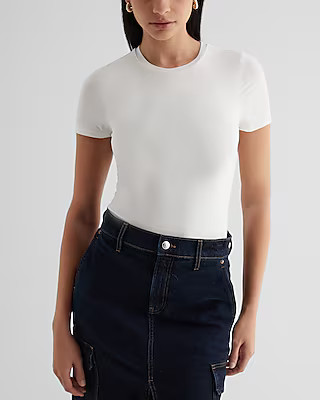 Fitted Crew Neck Short Sleeve Bodysuit | Express