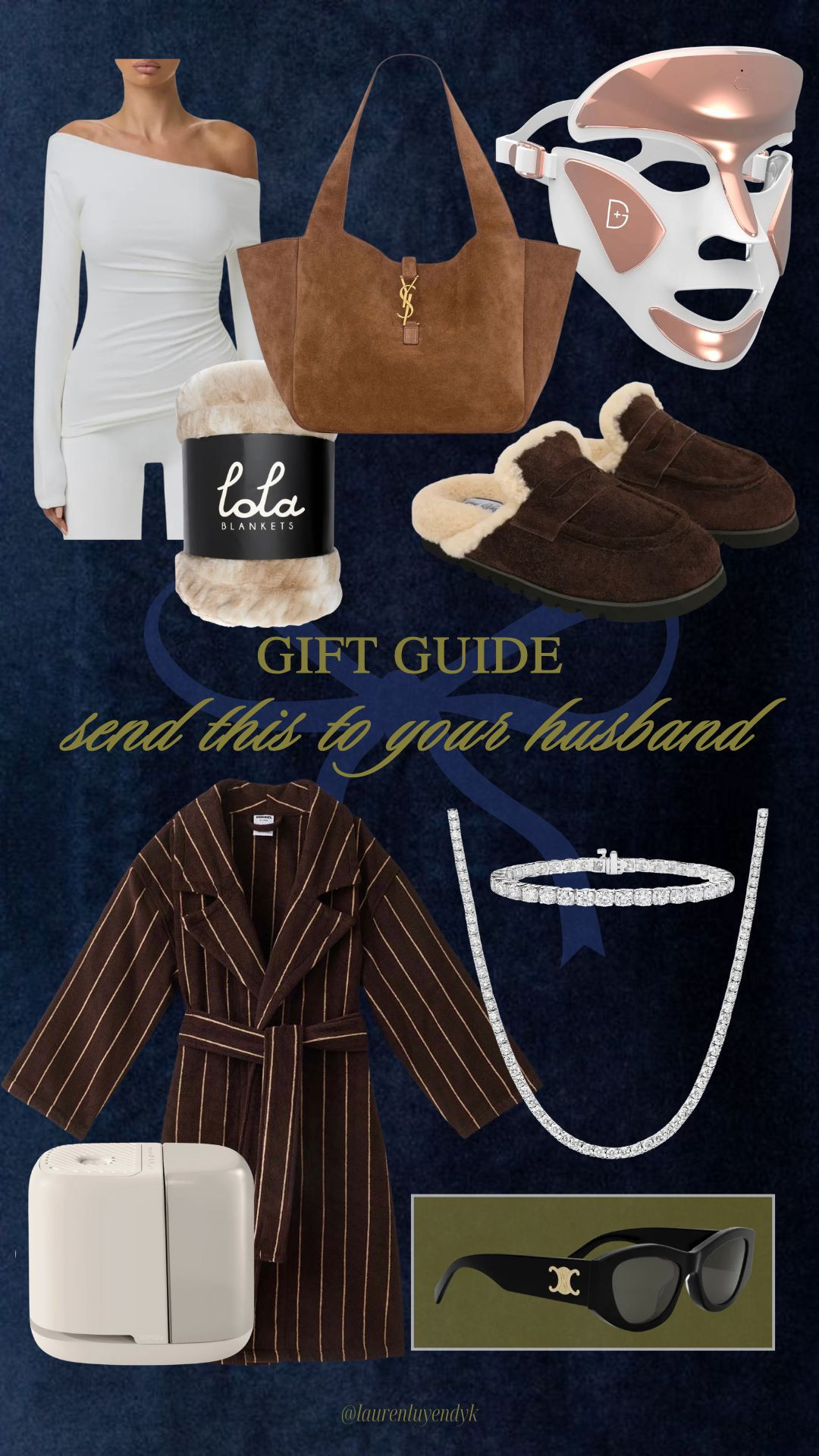 Gift Guide 🎁 to send to your husband. Gifts for her. Skincare, slippers, Ring Concierge, Humidifier, sunglasses, tennis bracelet, tennis necklace 

 #LTKGiftGuide #LTKHoliday #LTKselfcare
