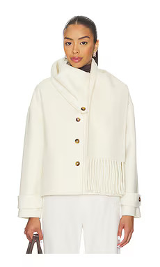 Line & Dot Sofia Scarf Jacket in Cream from Revolve.com | Revolve Clothing (Global)