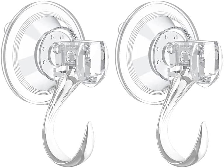 2 pack Suction Cup Wreath Hanger ，Large Clear Vacuum Heavy-Duty Reusable Wreath Hooks，use for... | Amazon (US)