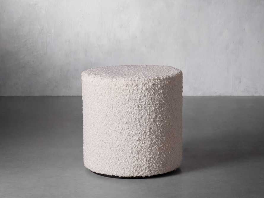 Boucle Round Pouf in Ivory | Arhaus