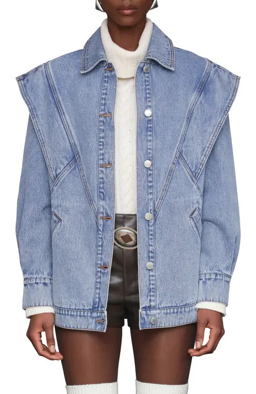 Avec Les Filles Oversize Denim Jacket in 80S Blue Wash at Nordstrom, Size X-Large | Nordstrom