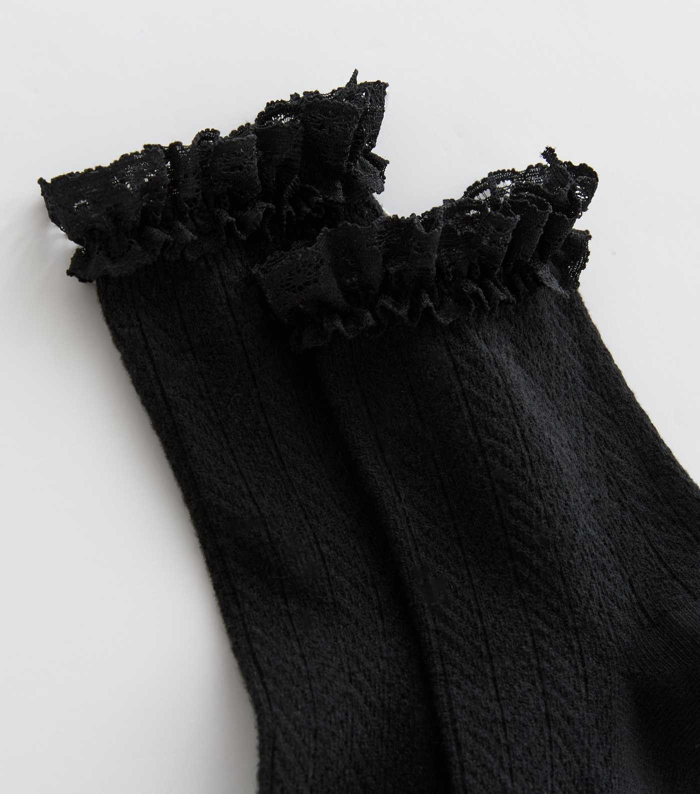 Black Cable Frill Socks | New Look | New Look (UK)