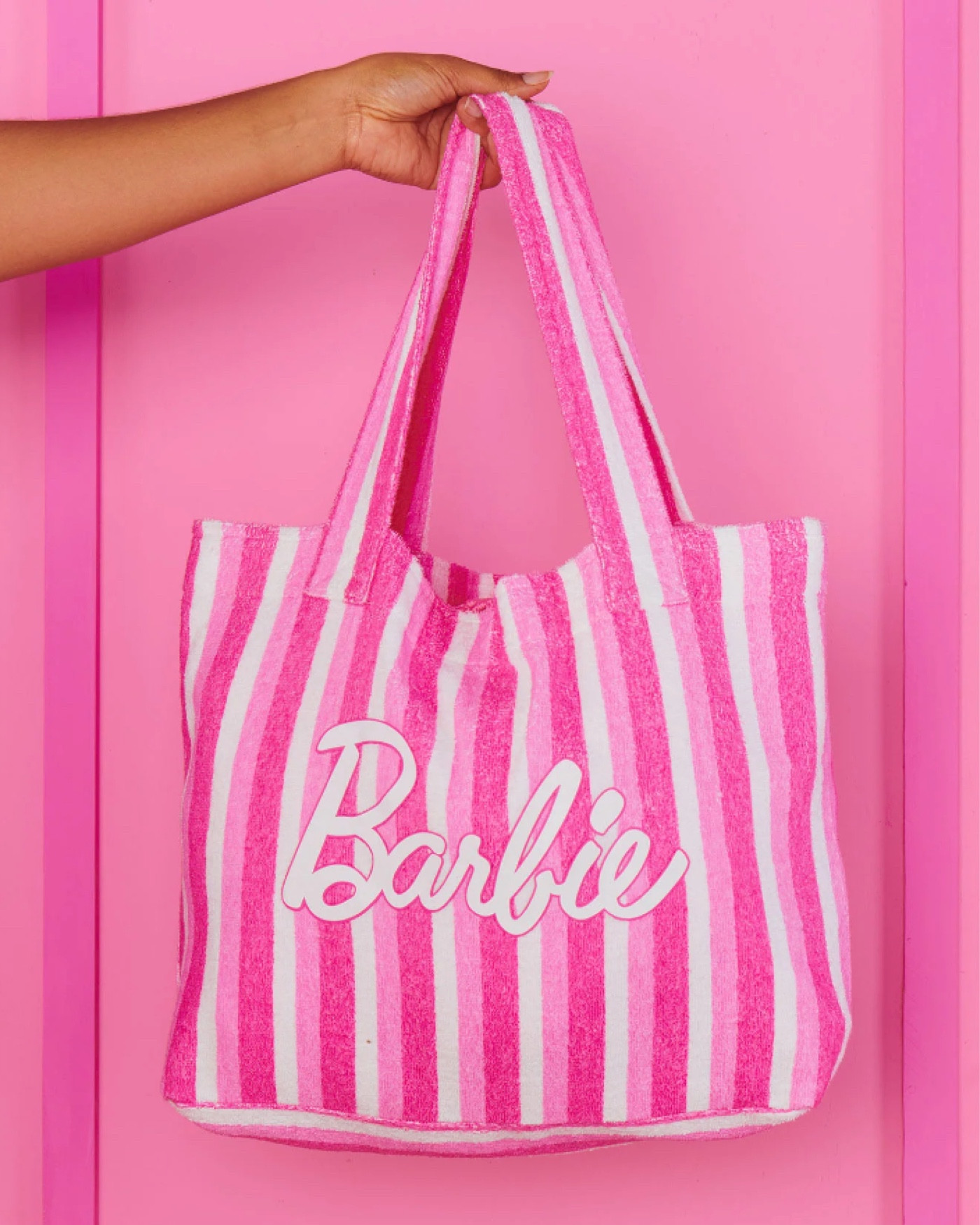 Terry cloth Barbie beach bag! Perfect for summer! 

#LTKSeasonal #LTKfindsunder50 #LTKswim