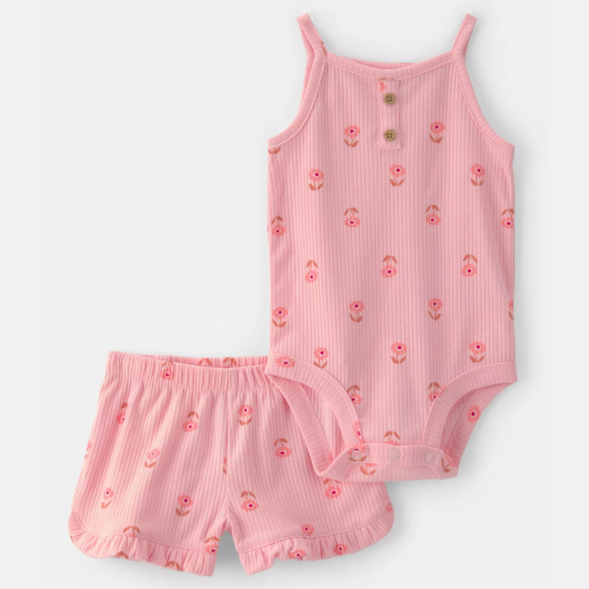 Baby Girl Carter's 2-Piece Floral Sleeveless Bodysuit & Shorts Set | Kohl's