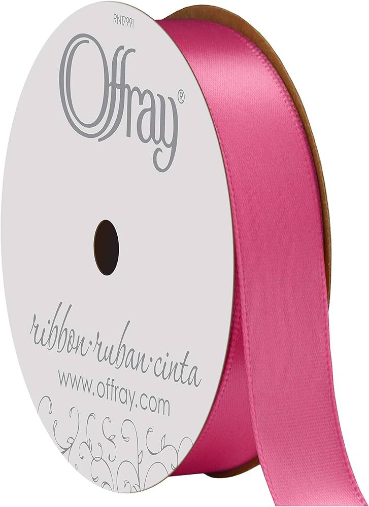 Berwick 063552 5/8" Wide Single Face Satin Ribbon, Hot Pink, 6 Yds | Amazon (US)