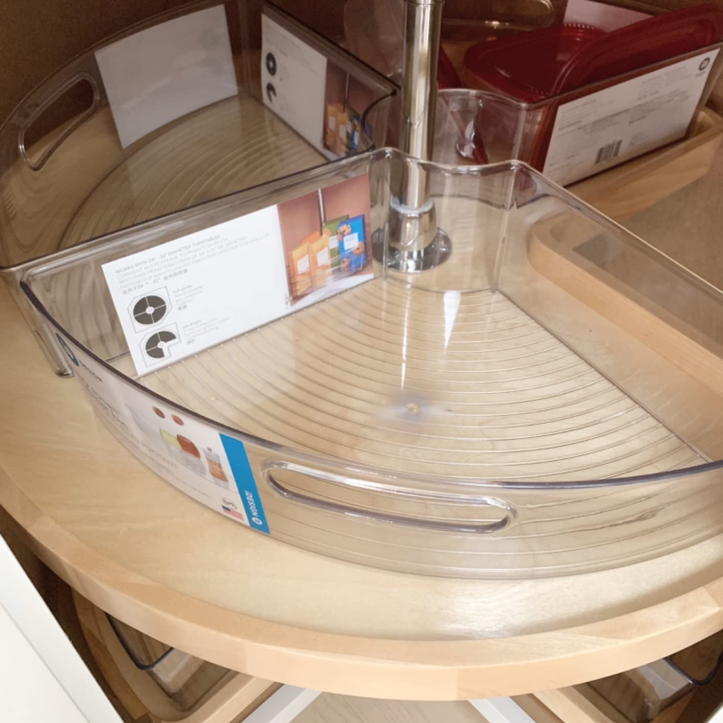 iDesign Plastic Lazy Susan Cabinet Storage Bin, 1/4 Wedge Container for Kitchen, Pantry, Counter, BPA-Free, 12.75" x 7.5" x 4.25", Set of 4, Clear | Amazon (US)