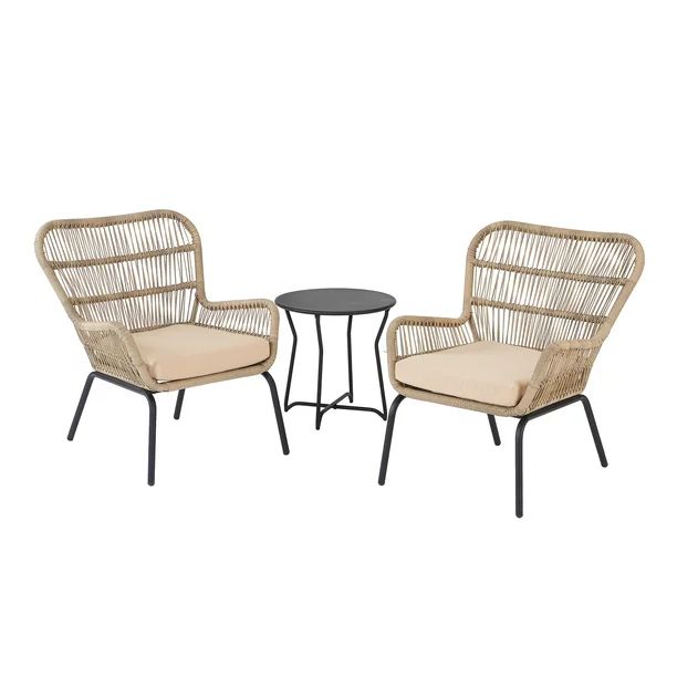 Mainstays Adina Bay Outdoor Patio Furniture 3 Piece Wicker Chat Set - Walmart.com | Walmart (US)