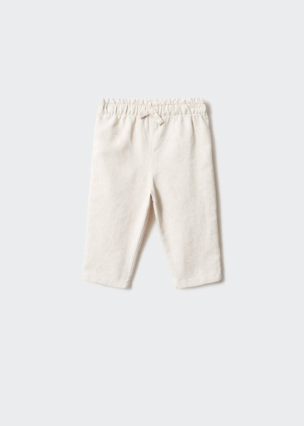 Linen-blend elastic waist trousers -  Women | Mango USA | MANGO (US)
