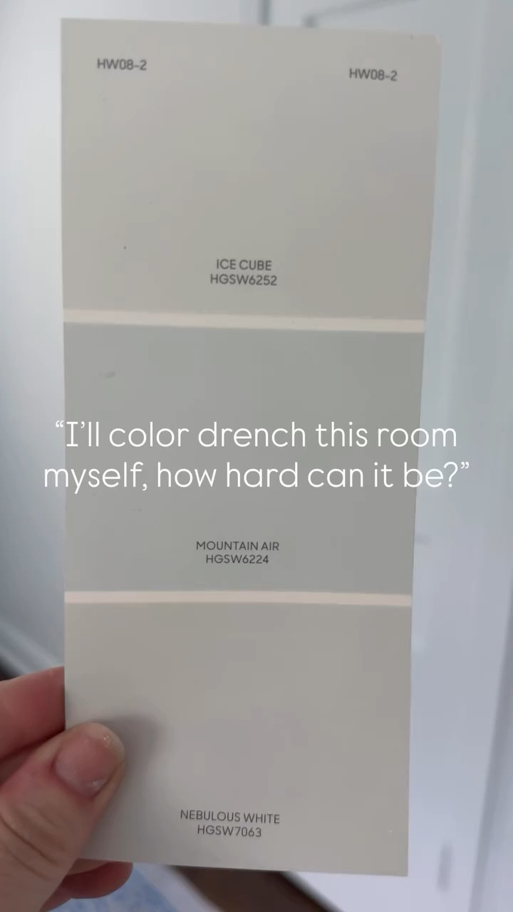 DIY 🤝 first born child 

The prettiest subtle blue! Paint color is Mountain Air by @sherwinwilliams 🩵 Paint sheens: flat ceiling, eggshell walls, semigloss trim! Follow along to see what’s coming next for this bedroom!! 

#paintcolors #interiorstyling #diyhomeprojects #interiordesign #bluebedroom