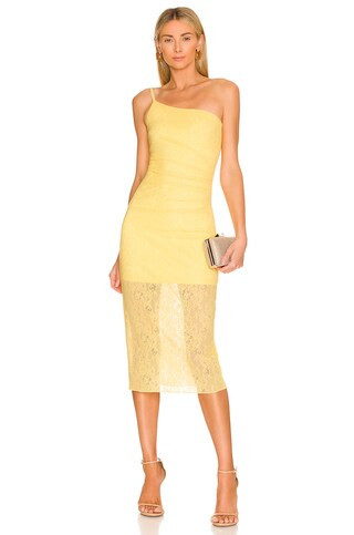 NBD Gianna Midi Dress in Yellow from Revolve.com | Revolve Clothing (Global)